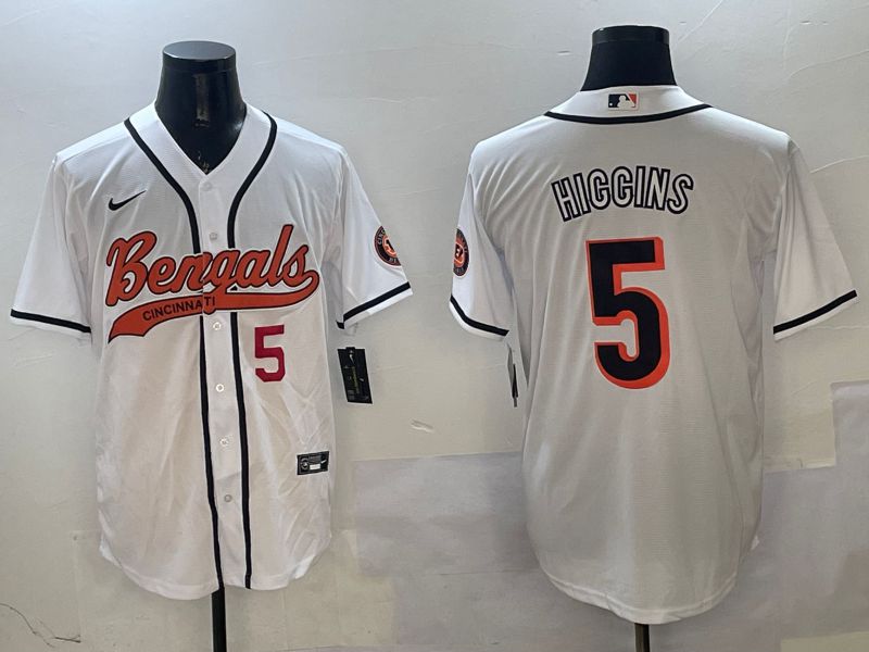 Men Cincinnati Bengals #5 Hiccins White Joint Name 2025 Nike Limited NFL Jersey style 3->cincinnati bengals->NFL Jersey